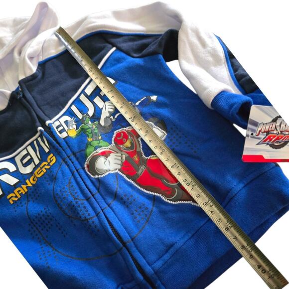 Vintage Power Rangers RPM Zip Up Hoodie Sweater SZ 4T Revved Up Rangers MMPR NOS - Picture 4 of 6